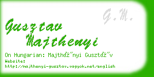 gusztav majthenyi business card